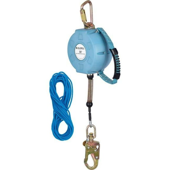 Global Industrial 761326 30 ft. Contractor Self Retracting Lifeline Galvanized Cable