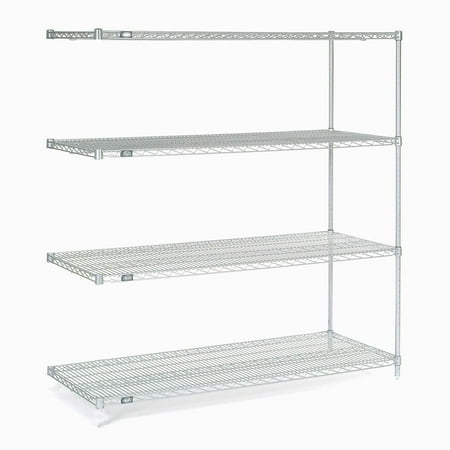Global Industrial 796300 86 x 72 x 14 in. Nexel Poly-Z-Brite Wire Shelving Add-On Unit, Clear