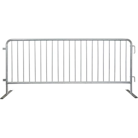 Global Industrial 670866 8.5 x 43 in. Flat Feet Steel Crowd Control Barrier, Galvanized