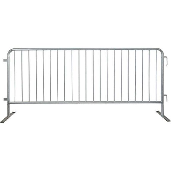 Global Industrial 670866 8.5 x 43 in. Flat Feet Steel Crowd Control Barrier, Galvanized