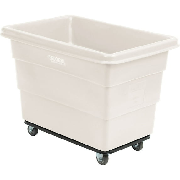 8 Bushel Plastic Bulk Box Truck, Steel Chassis Base, White, 33-3/10"L x 24-3/5"W x 27-2/5"H