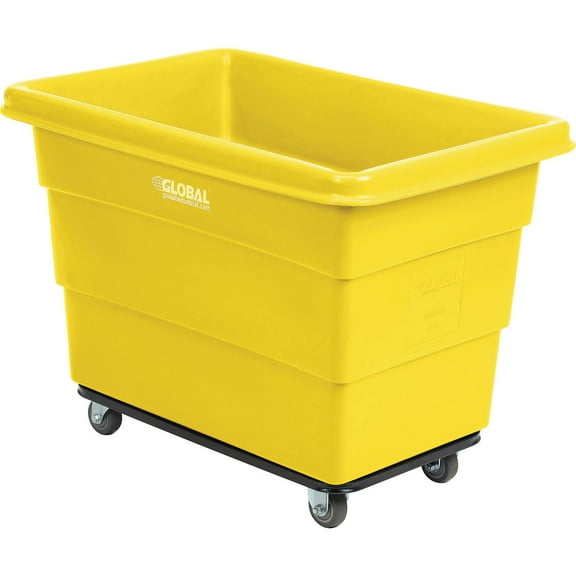 8 Bushel Plastic Bulk Box Truck, Steel Chassis Base, Yellow, 33-3/10"L x 24-3/5"W x 27-2/5"H
