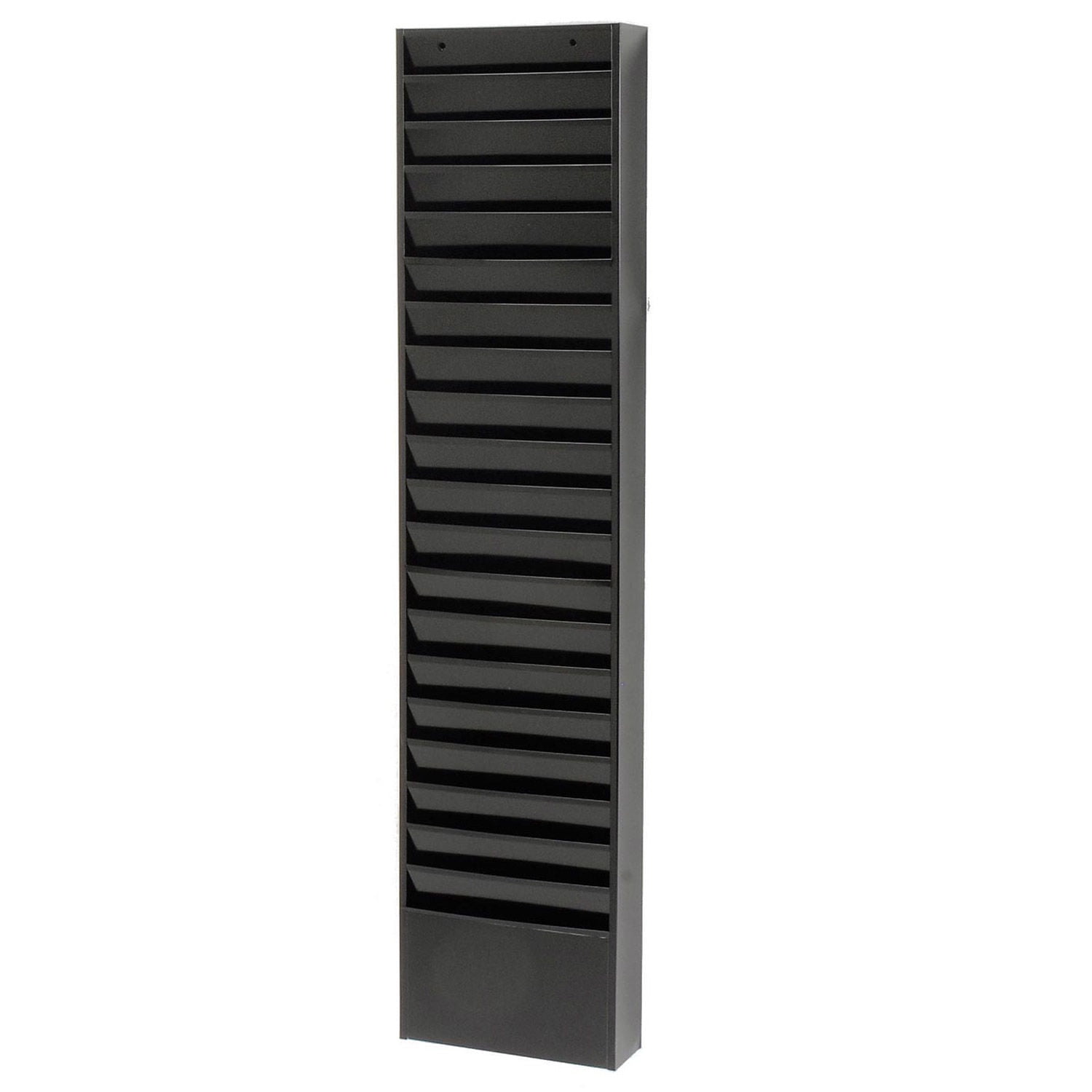 Black Steel Wall Mounted 20-Pocket File Holder
