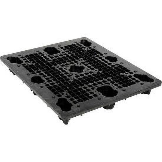 Global Industrial 236642 Nestable Double Deck Plastic 4-Way Pallet, Black- 48 x 40 in. - 2750 lbs