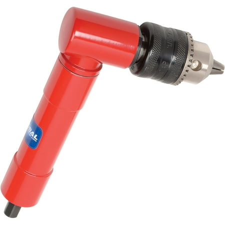 Global Industrial Right Angle Air Drill Standard Keyed 3/8"" Chuck 1800 RPM
