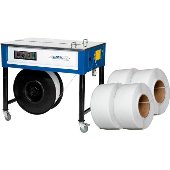 Global Industrial 921266B Polypropylene Strapping Machine - 5 Free Coils - Blue