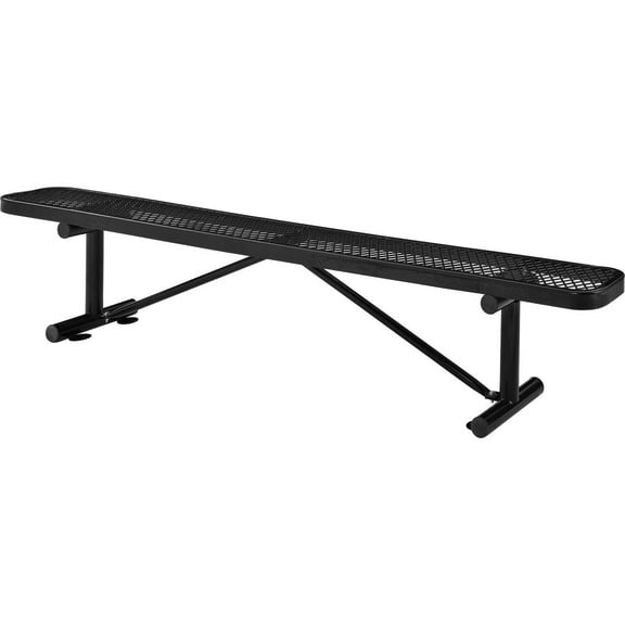 Global Industrial 96"L Expanded Metal Mesh Flat Bench, Black