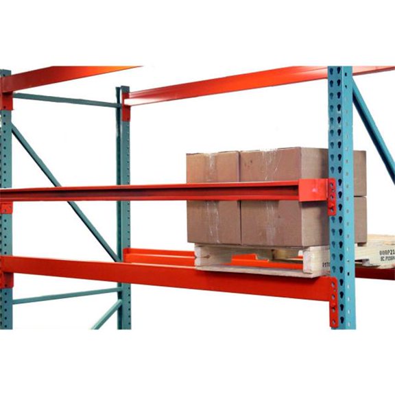 Global Industrial B2354947 96 x 6 in. Offset Teardrop Pallet Rack Backstop, Orange