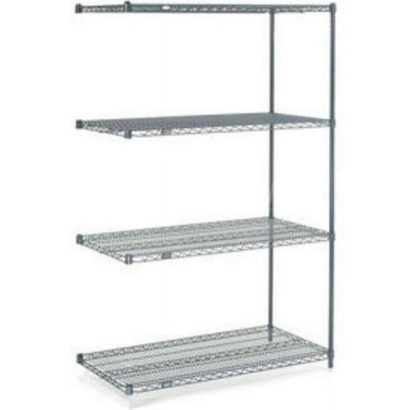 Global Industrial A18307N Nexel 4 Shelf Nexelon Blue Wire Shelving Unit Add On, Blue - 30 x 18 x 74 in.