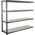 thumbnail image 1 of Global Industrial ABD24968L4 4 Shelf Extra Heavy Duty Boltless Shelving Add On - Laminate Deck, Gray - 96 x 24 x 84 in., 1 of 1