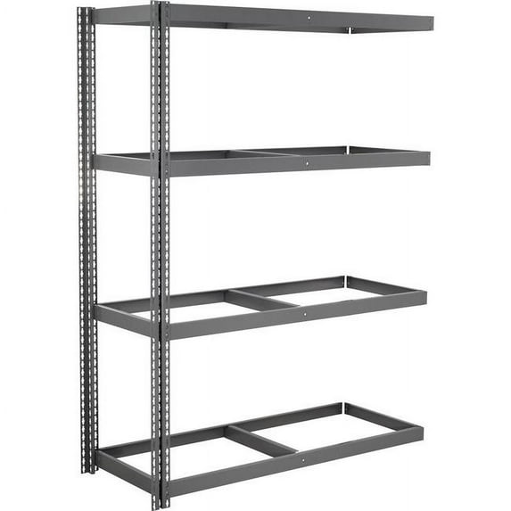 Global Industrial ABD36608N4 4 Shelf Extra Heavy Duty Boltless Shelving Add On - No Deck, Gray - 60 x 36 x 84 in.