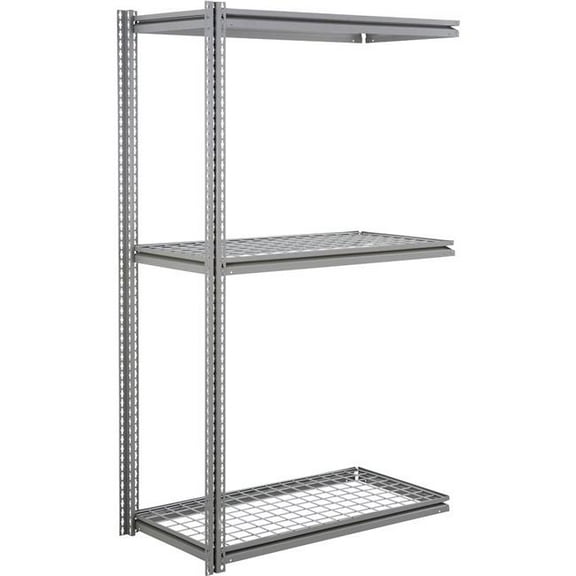 Global Industrial ABZ36489R3 3 Shelf Extra Heavy Duty Boltless Shelving Z Beam Add On - Wire Deck, Gray - 48 x 36 x 96 in.