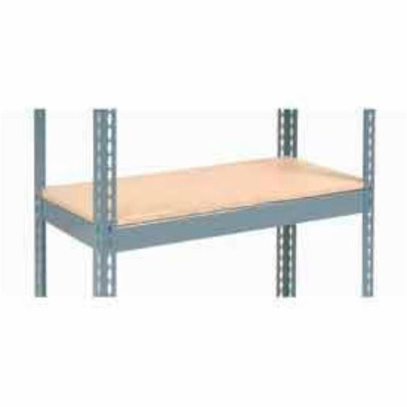 Global Industrial USBD1836W Double Rivet Additional Shelf - Wood Deck, Gray - 36 x 18 in.