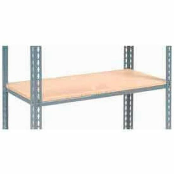 Global Industrial USBS1848W Single Rivet Additional Shelf - Wood Deck, Gray - 48 x 18 in.