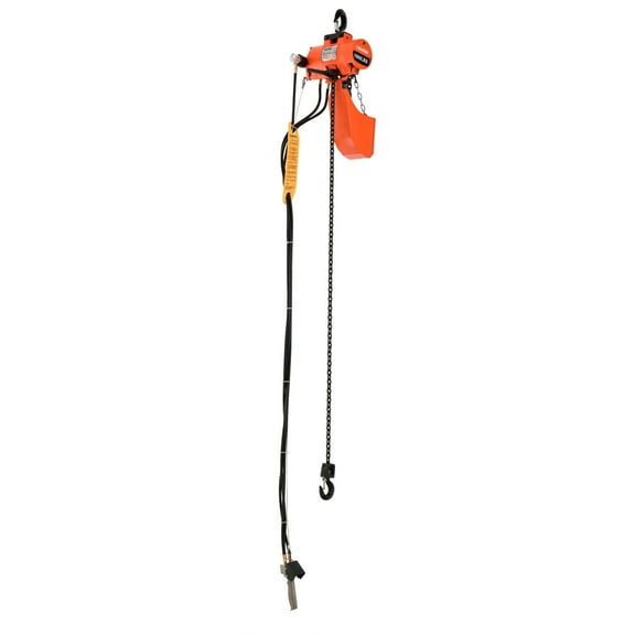 Global Industrial Air Chain Hoist, 1000 lb Cap., 10' Lift, Single Reeved, 45 FPM Lift Speed