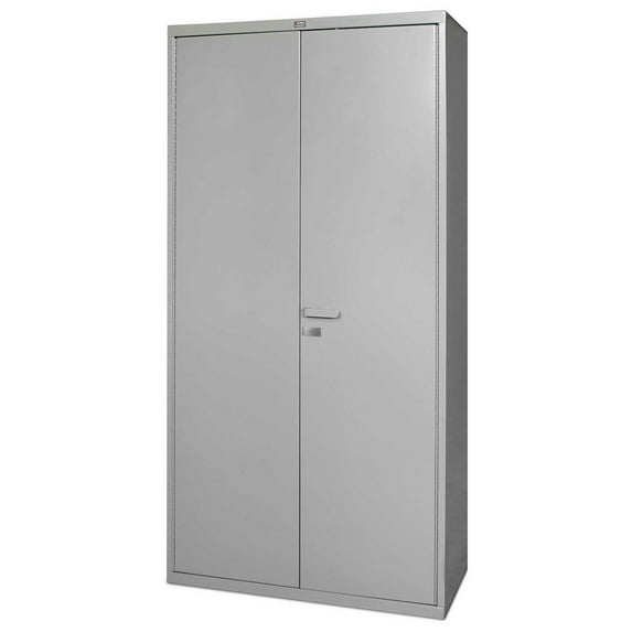 Global Industrial All-Welded Heavy Duty Storage Cabinet, 16 Gauge, 36"Wx18"Dx72"H, Gray