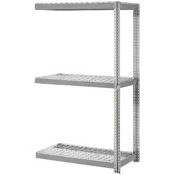 Global Industrial B2296876 84 x 36 x 18 in. Expandable 3 Level Add-On Rack with Wire Deck, Gray