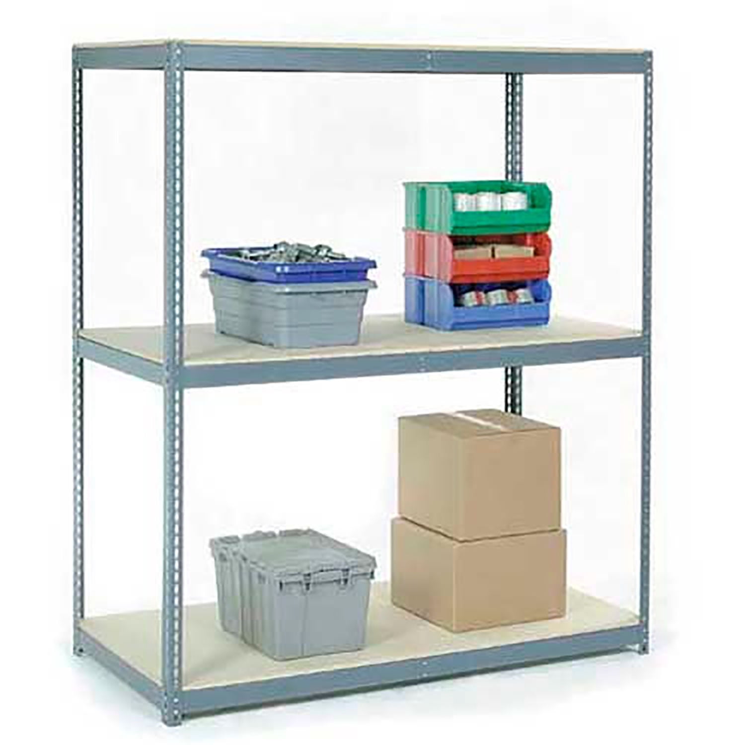 Global Industrial B2297048 84 x 72 x 24 in. 3 Shelves Wide Span Rack ...