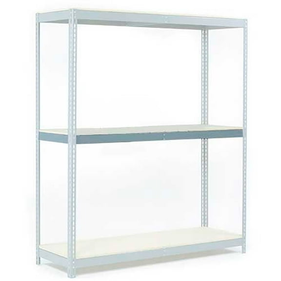 Global Industrial B2297152 96 x 24 in. Additional Level Wide Span Rack with Wood Deck, Gray