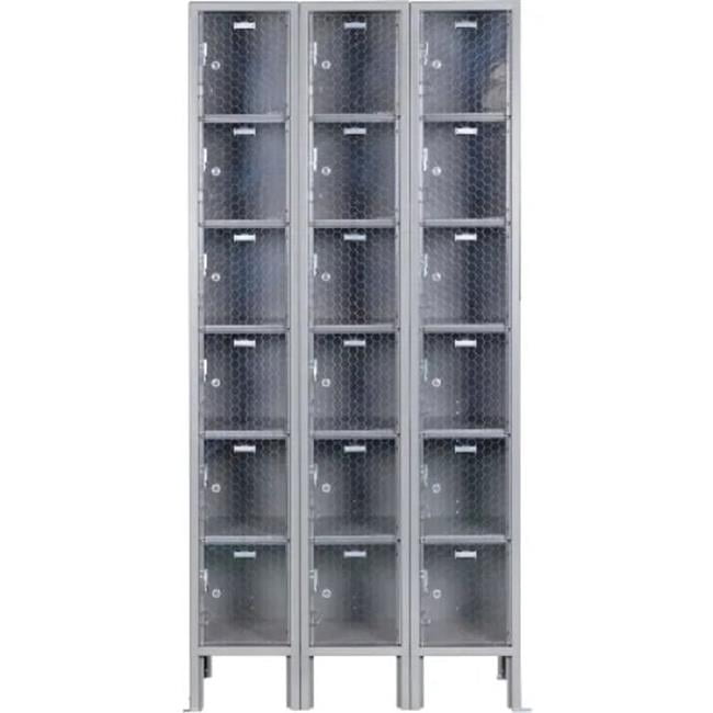 Global Industrial B3191757GYA 36 x 18 x 78 in. 6 Tier 18 Door Clear ...