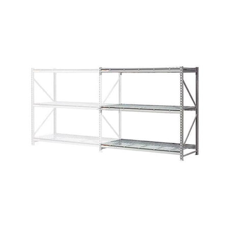 Global Industrial B3192471 3 Level Extra HD Bulk Storage Rack Wire Deck Add On, 60 W x 18 D x 72 H in. - Gray
