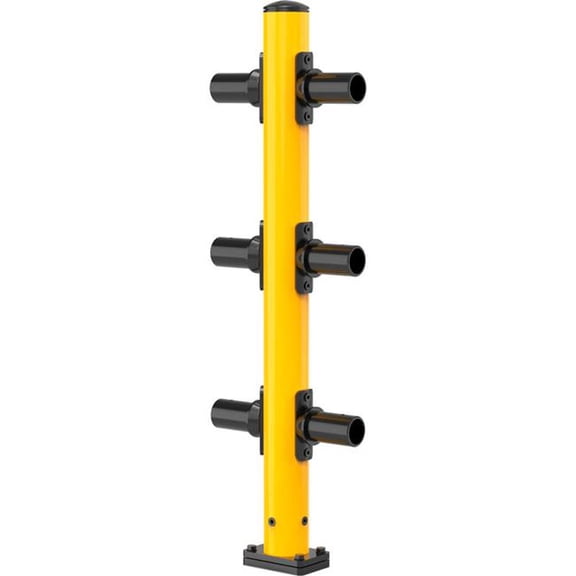 Global Industrial B3232876 42 ft. Pedestrian Plastic Guard Rail Middle Post, Yellow