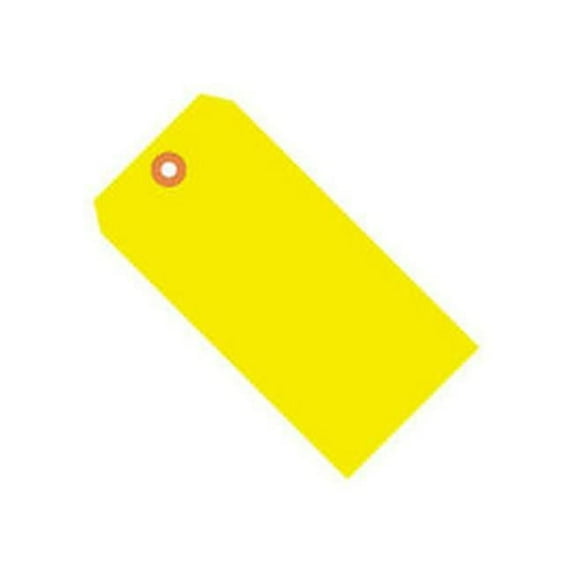 Global Industrial B43627 5.25 x 2.625 in. No.6 Tag Pack, Fluorescent Yellow - Set of 1000
