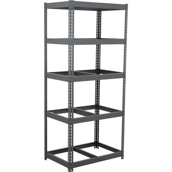 Global Industrial BD15428N5 5 Shelf Extra Heavy Duty Boltless Shelving Starter, No Deck - Gray - 42 x 15 x 84 in.