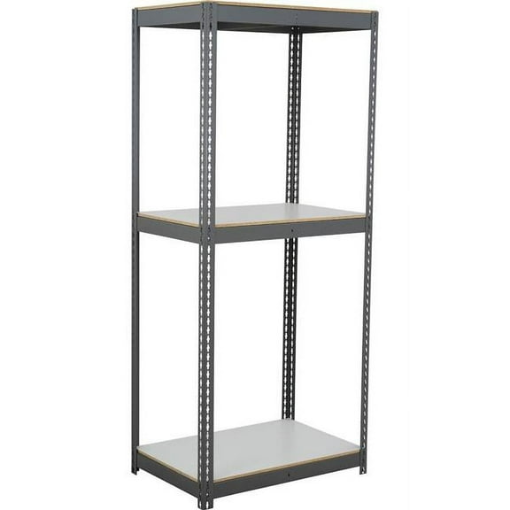 Global Industrial BD18484L3 3 Shelf Extra Heavy Duty Boltless Shelving Starter, Laminate Deck - Gray - 48 x 18 x 48 in.