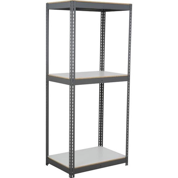 Global Industrial BD18486L3 3 Shelf Extra Heavy Duty Boltless Shelving Starter, Laminate Deck - Gray - 48 x 18 x 60 in.