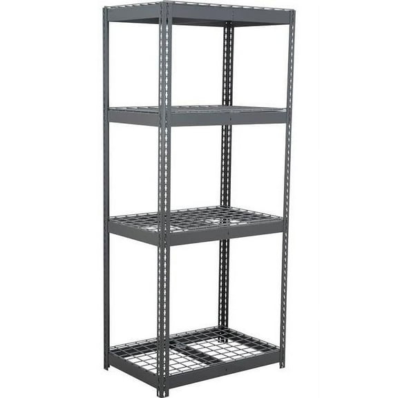Global Industrial BD18488R4 4 Shelf Extra Heavy Duty Boltless Shelving Starter, Wire Deck - Gray - 48 x 18 x 84 in.