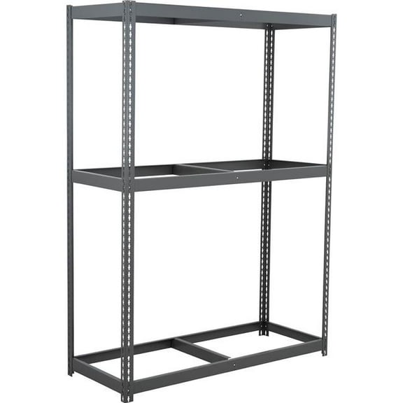 Global Industrial BD18604N3 3 Shelf Extra Heavy Duty Boltless Shelving Starter, No Deck - Gray - 60 x 18 x 48 in.