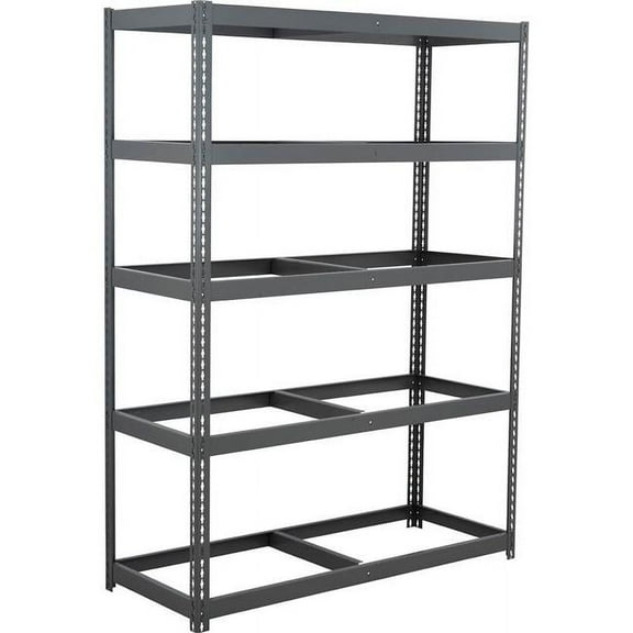 Global Industrial BD18608N5 5 Shelf Extra Heavy Duty Boltless Shelving Starter, No Deck - Gray - 60 x 18 x 84 in.