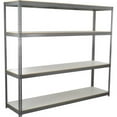 thumbnail image 1 of Global Industrial BD18968L4 4 Shelf Extra Heavy Duty Boltless Shelving Starter, Laminate Deck - Gray - 96 x 18 x 84 in., 1 of 1