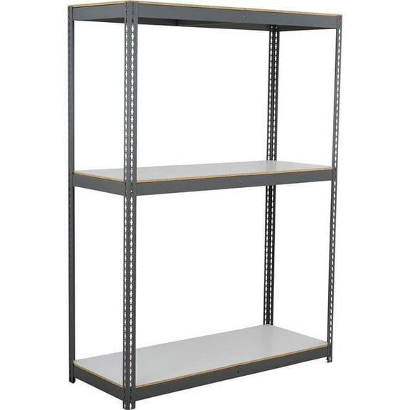 Global Industrial BD247210L3 3 Shelf Extra Heavy Duty Boltless Shelving Starter, Laminate Deck - Gray - 72 x 24 x 120 in.
