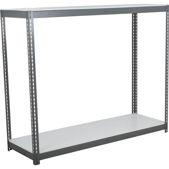 Global Industrial BD24723L2 2 Shelf Extra Heavy Duty Boltless Shelving Starter, Laminate Deck - Gray - 72 x 24 x 36 in.