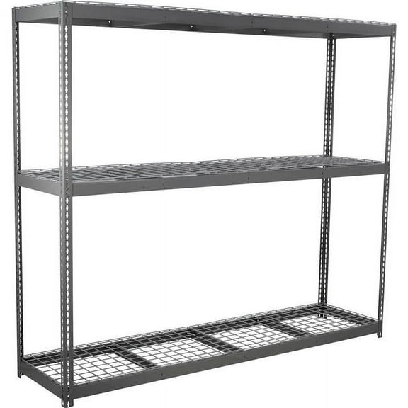 Global Industrial BD24968R3 3 Shelf Extra Heavy Duty Boltless Shelving Starter, Wire Deck - Gray - 96 x 24 x 84 in.