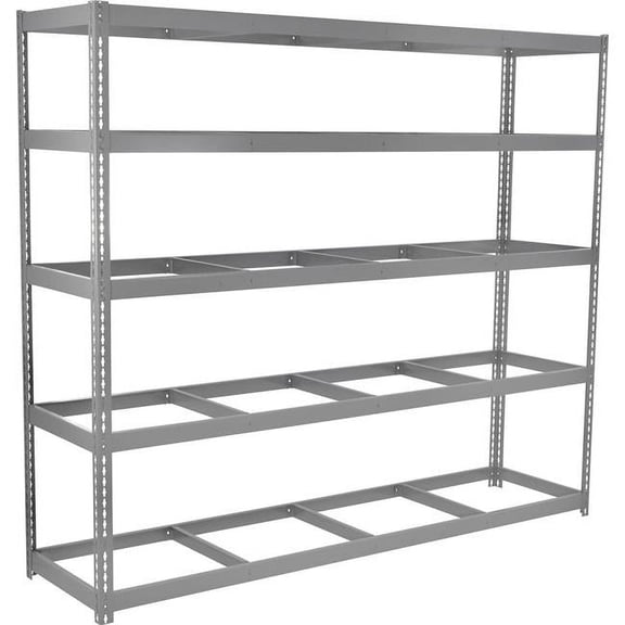 Global Industrial BD30968N5 5 Shelf Extra Heavy Duty Boltless Shelving Starter, No Deck - Gray - 96 x 30 x 84 in.