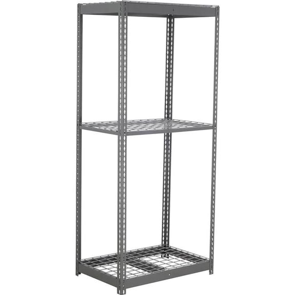 Global Industrial BS24367R3 3 Shelf Standard Duty Boltless Shelving Starter, Wire Deck - Gray - 36 x 24 x 72 in.