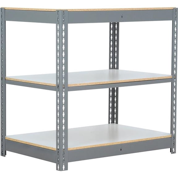 Global Industrial BS24483L3 3 Shelf Standard Duty Boltless Shelving Starter, Laminate Deck - Gray - 48 x 24 x 36 in.