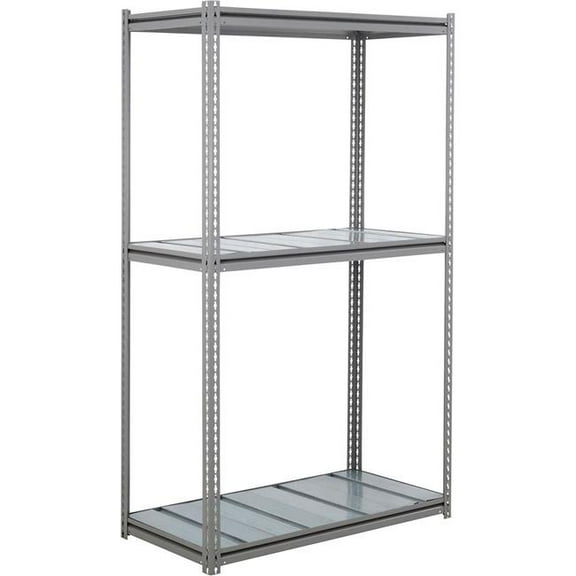 Global Industrial BZ24606S3 3 Shelf Extra Heavy Duty Boltless Shelving Z Beam Starter - Steel Deck, Gray - 60 x 24 x 60 in.