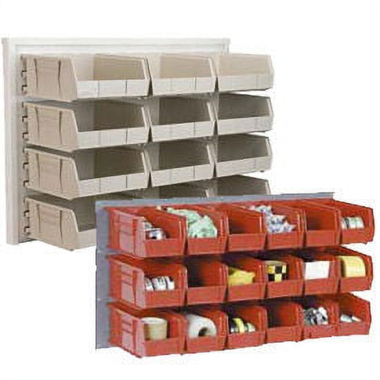 Global Industrial Bin Rack Wall Rack, 36x14x19, 8 Red Bins