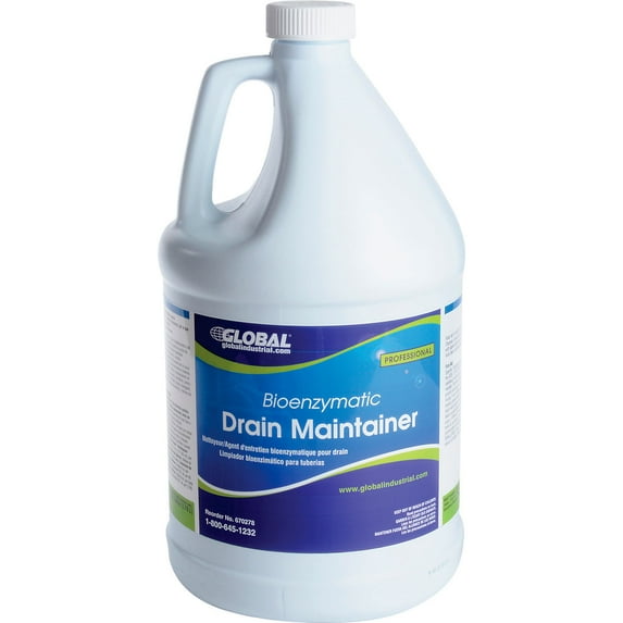 Global Industrial Bioenzymatic Drain Maintainer 1 Gallon Bottle 4/Case