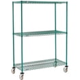thumbnail image 1 of Global Industrial C14426PG3 Nexel 3 Shelf Truck, Poly-Green 42 x 14 x 69 in. - Polyurethane Swivel Casters - Green, 1 of 1