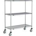 thumbnail image 1 of Global Industrial C18365PEP3 Nexel 3 Shelf Truck, Nexelate 36 x 18 x 60 in. - Polyurethane Swivel Casters - Silver, 1 of 1