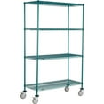 thumbnail image 1 of Global Industrial C24247PGB4 Nexel 4 Shelf Truck, Poly-Green 24 x 24 x 80 in. - Polyurethane Swivel Casters 2 Brakes - Green, 1 of 1