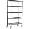 thumbnail image 1 of Global Industrial C24605PB5 Nexel 5 Shelf Truck, Black Epoxy 60 x 24 x 60 in. - Polyurethane Swivel Casters - Black, 1 of 1