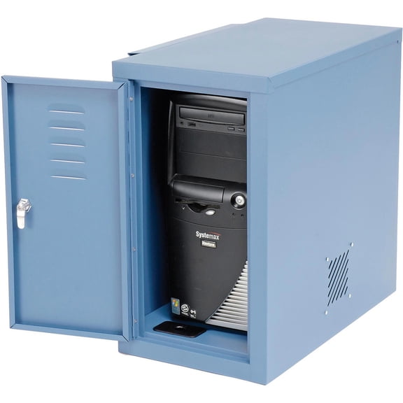 Global Industrial CPU Enclosed Side Car Cabinet 12""W x 22-1/2""D x 21-1/2""H Bl