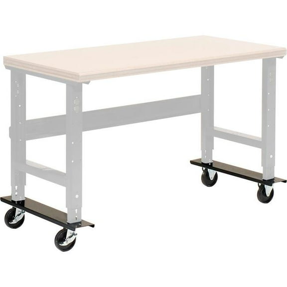 Global Industrial 700262 Caster Base Set for Adjustable Height Workbench - 48-72 x 30 & 36 in. - Black