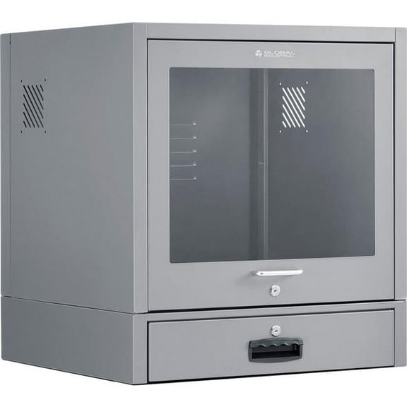 Global Industrial Countertop CRT Computer Cabinet Dark Gray